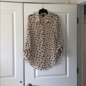 3/4 Sleeve Button Down Blouse